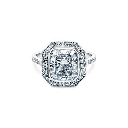 3.03ct Radiant Halo Diamond Engagement Ring — photo 1 of 3