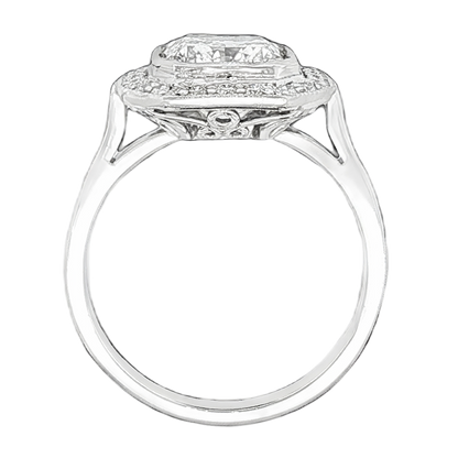 3.03ct Radiant Halo Diamond Engagement Ring — photo 3 of 3