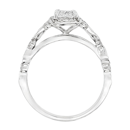 1.30ct Cushion Halo Diamond Split Shank Engagement Ring — photo 3 of 3