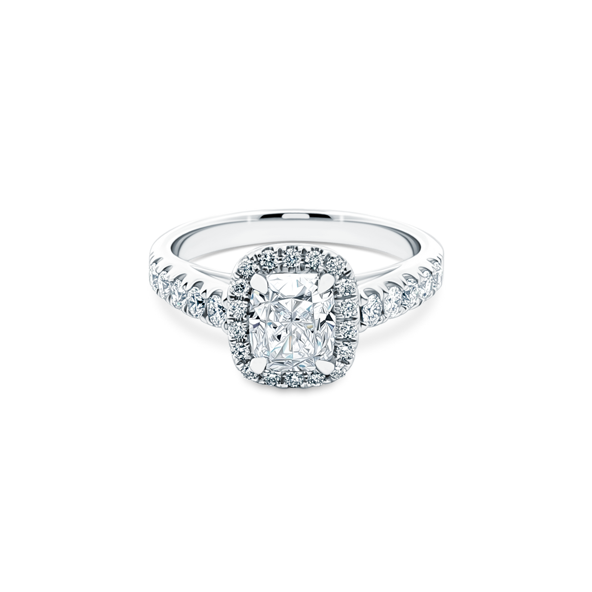 1.54ct Cushion Halo Diamond Engagement Ring — photo 1 of 3