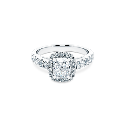 1.54ct Cushion Halo Diamond Engagement Ring — photo 1 of 3