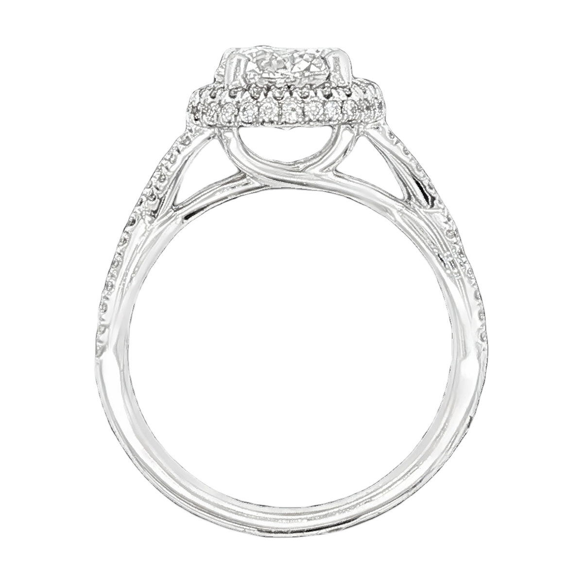 1.56ct Round Halo Diamond Twisted Shank Engagement Ring — photo 3 of 3