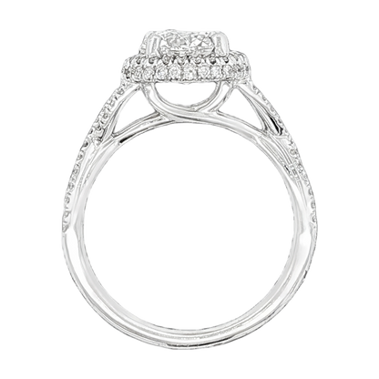 1.56ct Round Halo Diamond Twisted Shank Engagement Ring — photo 3 of 3
