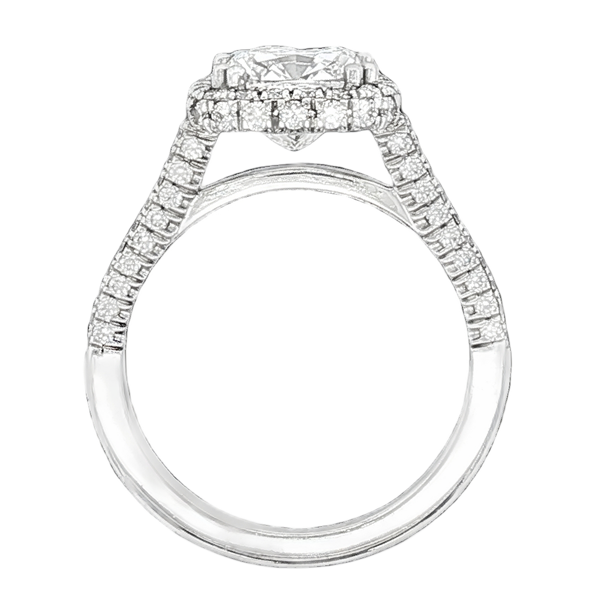 2.69ct Cushion Halo Diamond Engagement Ring — photo 3 of 3