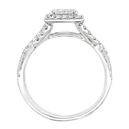 1.08ct Princess Halo Diamond Twisted Shank Engagement Ring — photo 3 of 3