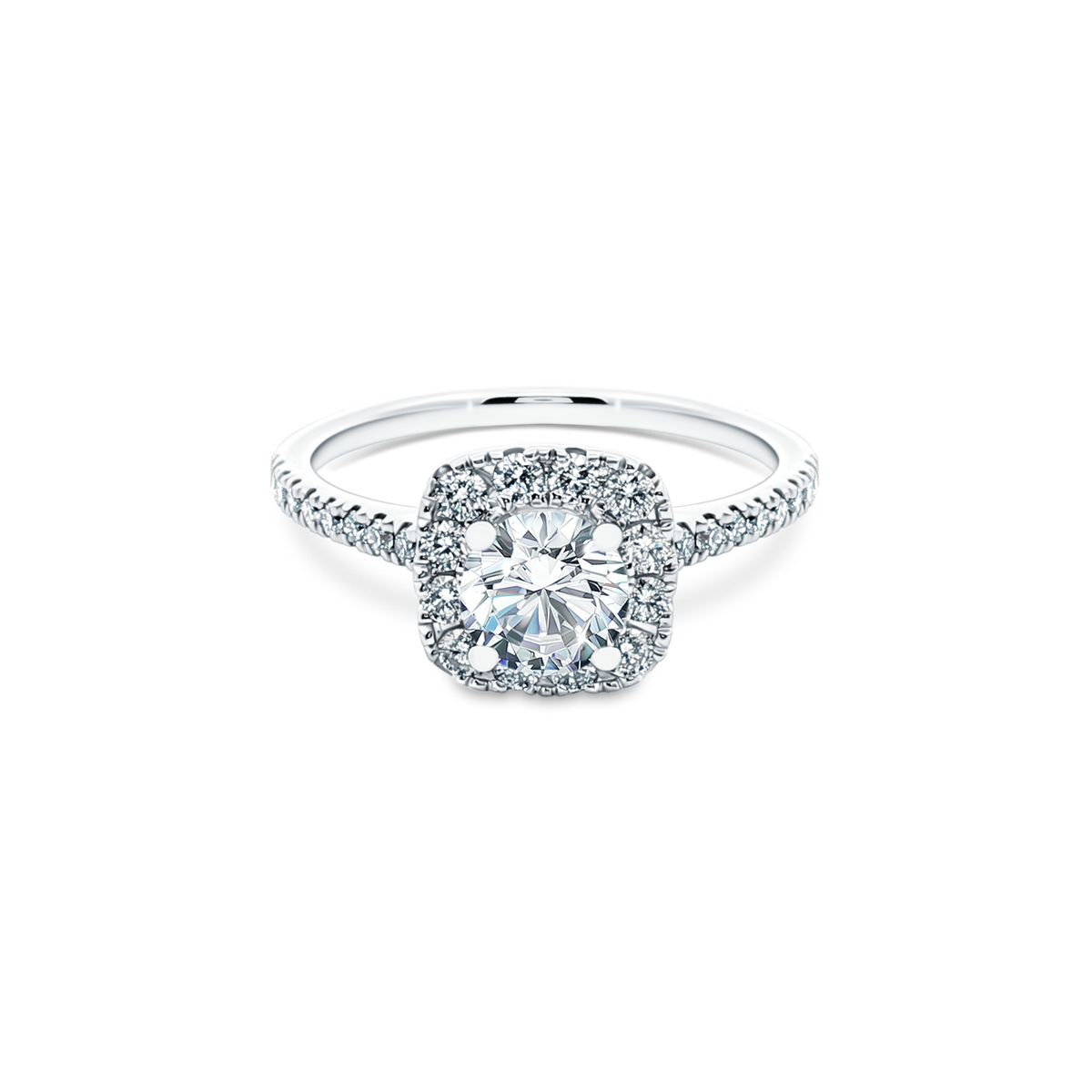 1.13ct Cushion Halo Diamond Engagement Ring — photo 1 of 3