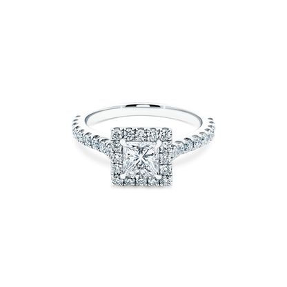 1.24ct Princess Halo Diamond Engagement Ring — photo 1 of 3