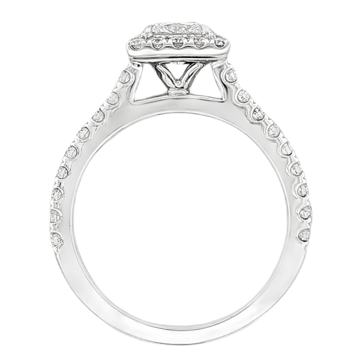1.24ct Princess Halo Diamond Engagement Ring — photo 3 of 3