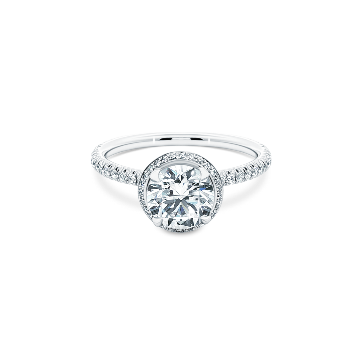 1.75ct Round Cut Diamond Pave Engagement Ring — photo 1 of 3