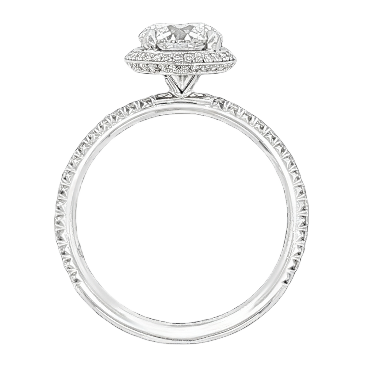 1.75ct Round Cut Diamond Pave Engagement Ring — photo 3 of 3