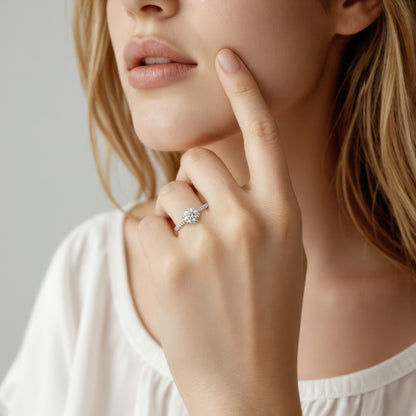 1.72ct Round Cut Diamond Pave Engagement Ring — photo 2 of 3