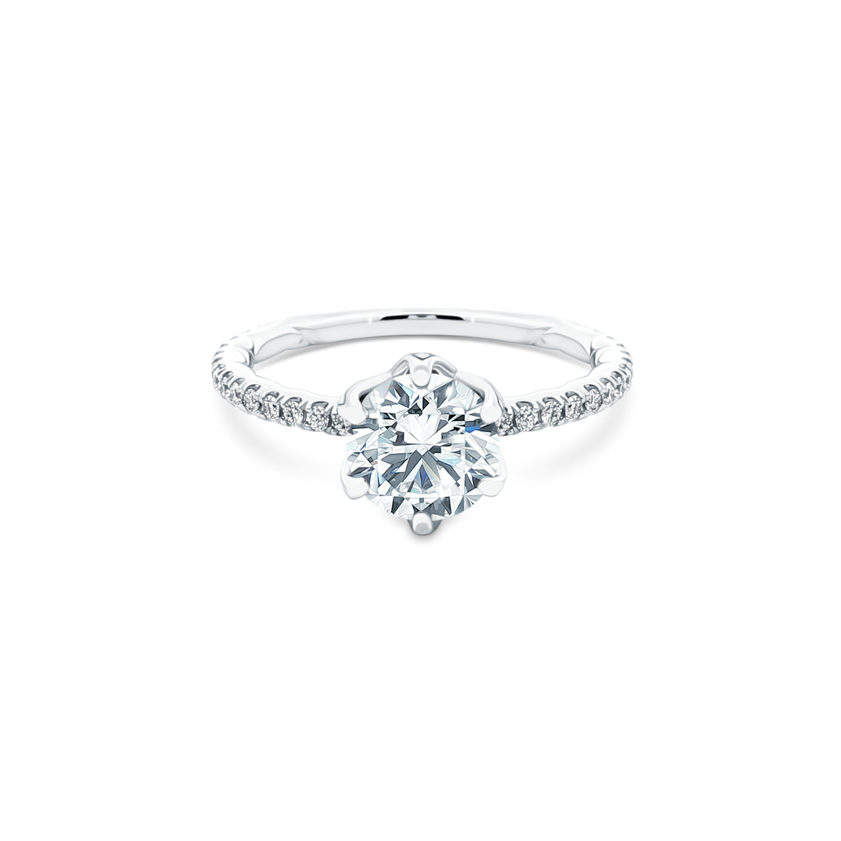 1.72ct Round Cut Diamond Pave Engagement Ring — photo 1 of 3