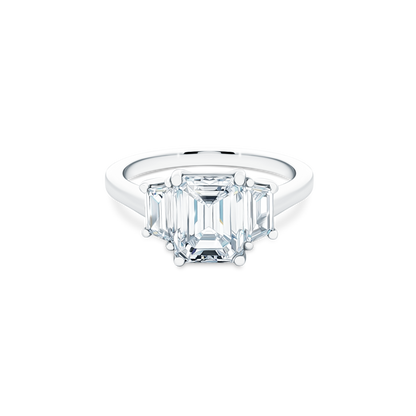 2.60ct Three Stone Emerald Cut Diamond Engagement Ring — photo 1 of 3