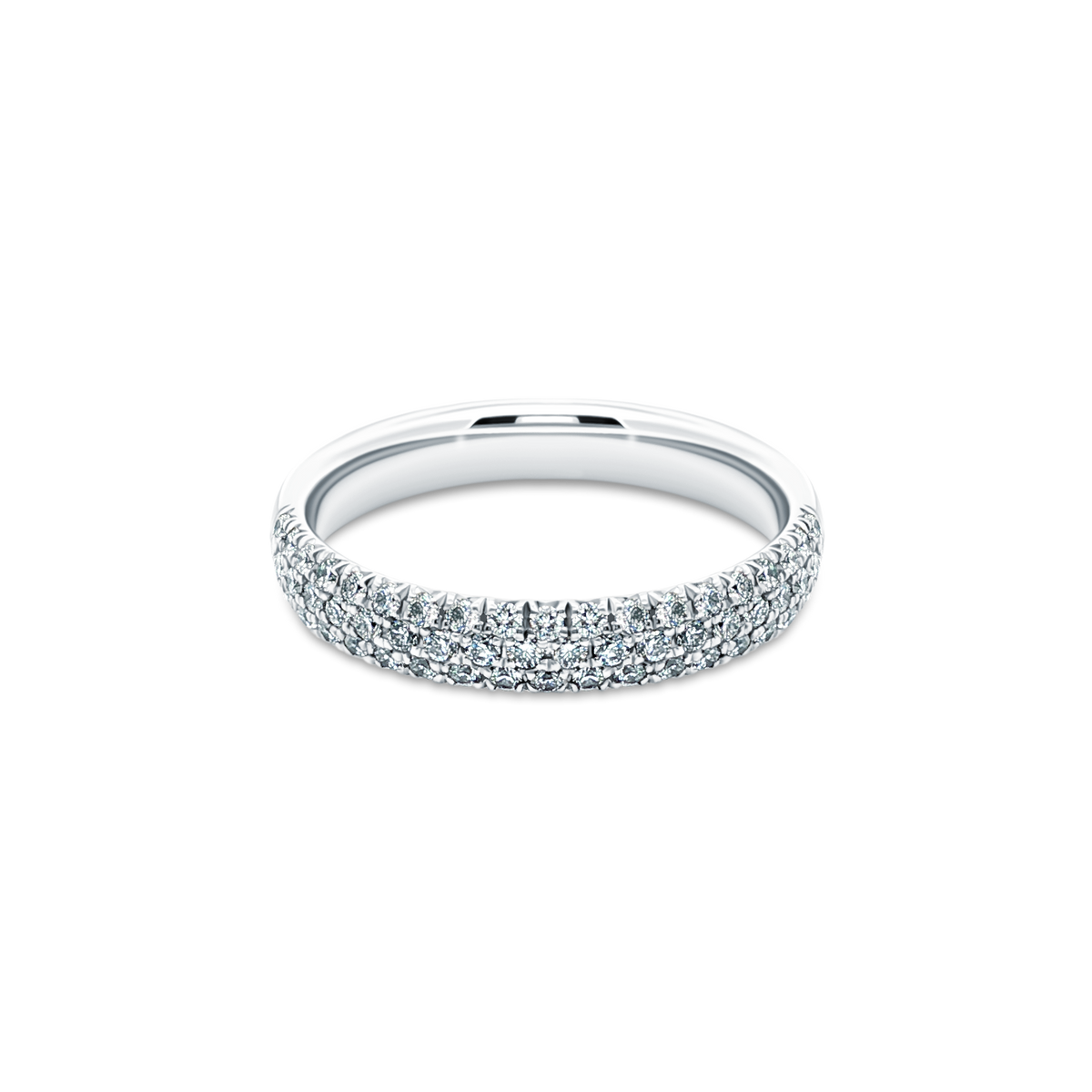 .43ct Round Cut Pave Diamond Wedding Ring — photo 1 of 3