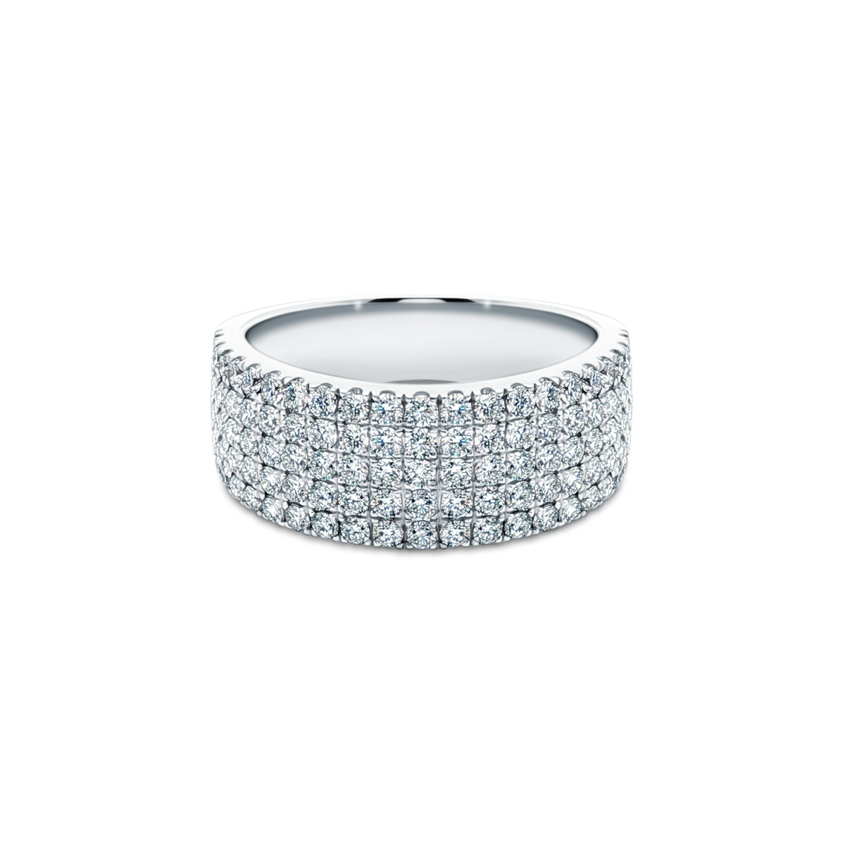1.12ct Round Cut Pave Diamond Wedding Ring — photo 1 of 3