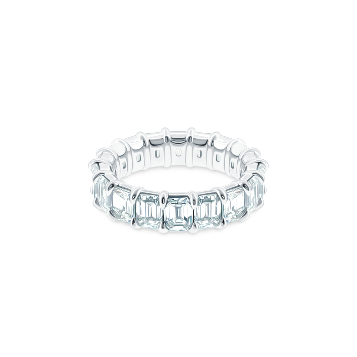 Platinum Emerald Cut Diamond Eternity Ring — photo 2 of 4