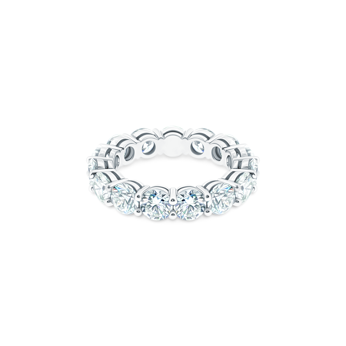 Platinum Round Cut Diamond Eternity Ring — photo 3 of 4