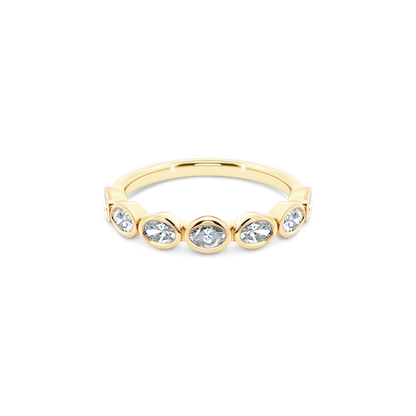 .74ct Bezel Set Oval Cut Diamond Wedding Ring — photo 1 of 3