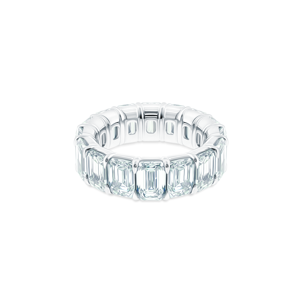 Platinum Emerald Cut Diamond Eternity Ring — photo 3 of 4
