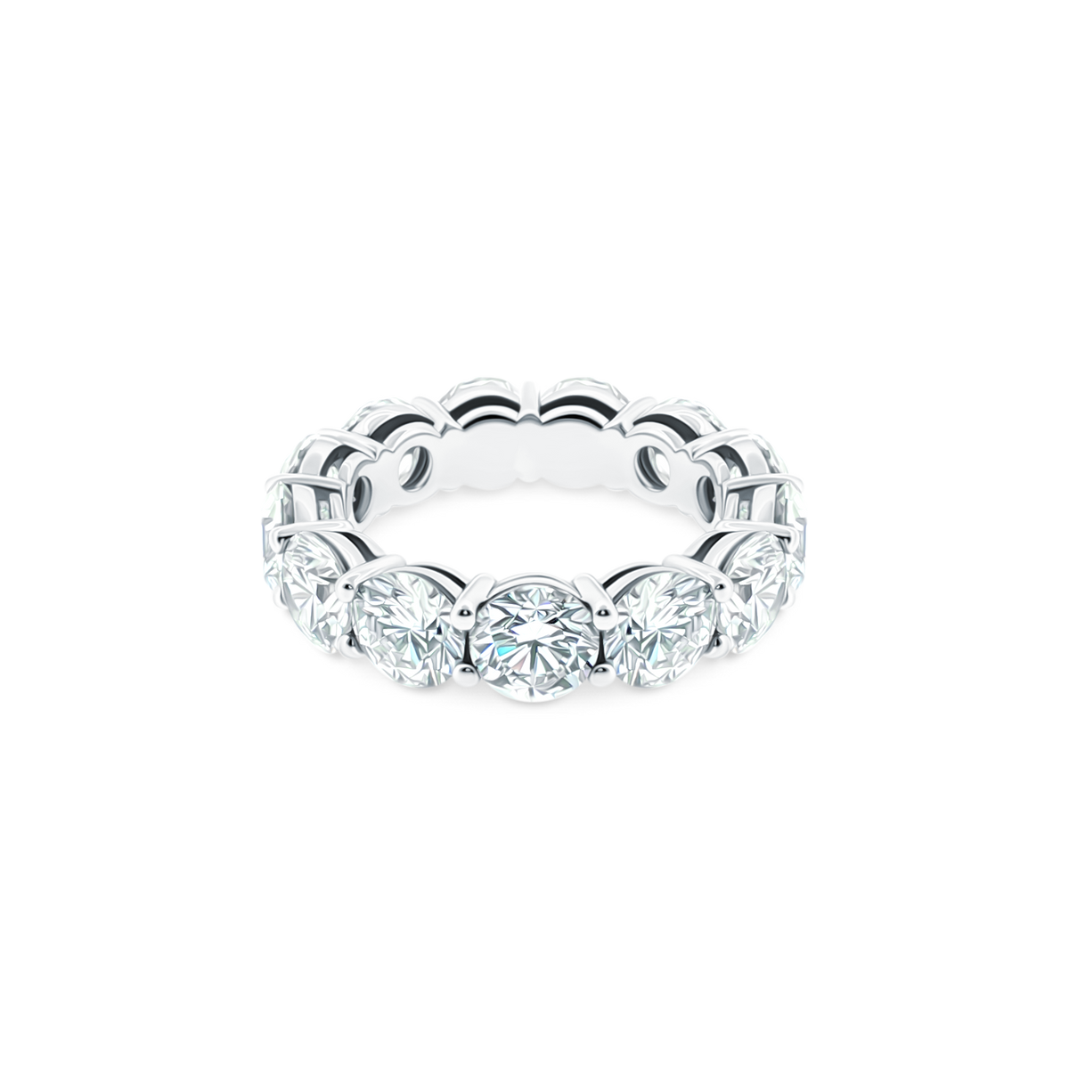 Platinum Round Cut Diamond Eternity Ring — photo 2 of 4