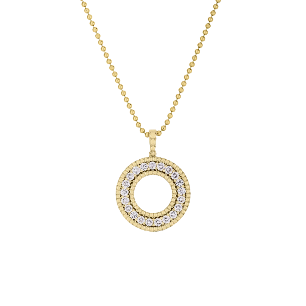 Roberto Coin Siena 18K Gold Large Diamond Circle Necklace — photo 2 of 3