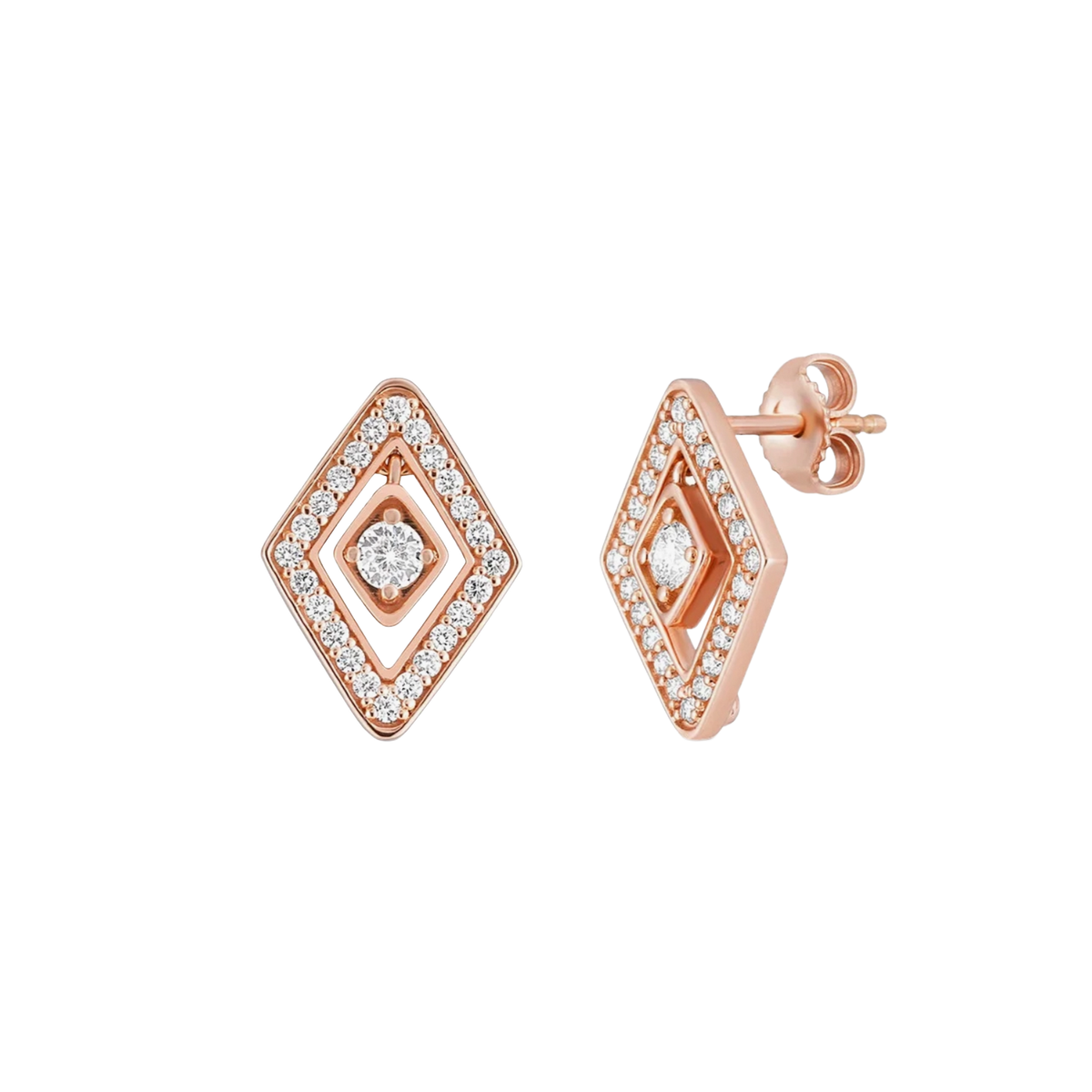 Roberto Coin 18K Gold Diamante Diamond Stud Earrings — photo 2 of 3