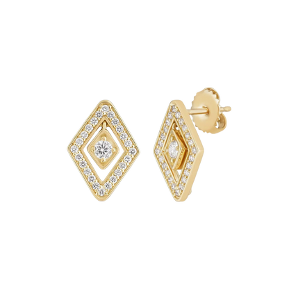 Roberto Coin 18K Gold Diamante Diamond Stud Earrings — photo 3 of 3