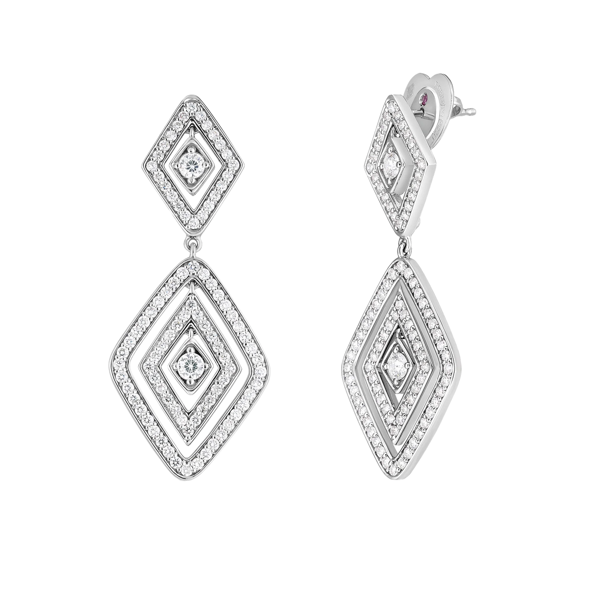 Roberto Coin 18k Gold Diamante Diamond Dangle Earrings — photo 2 of 2
