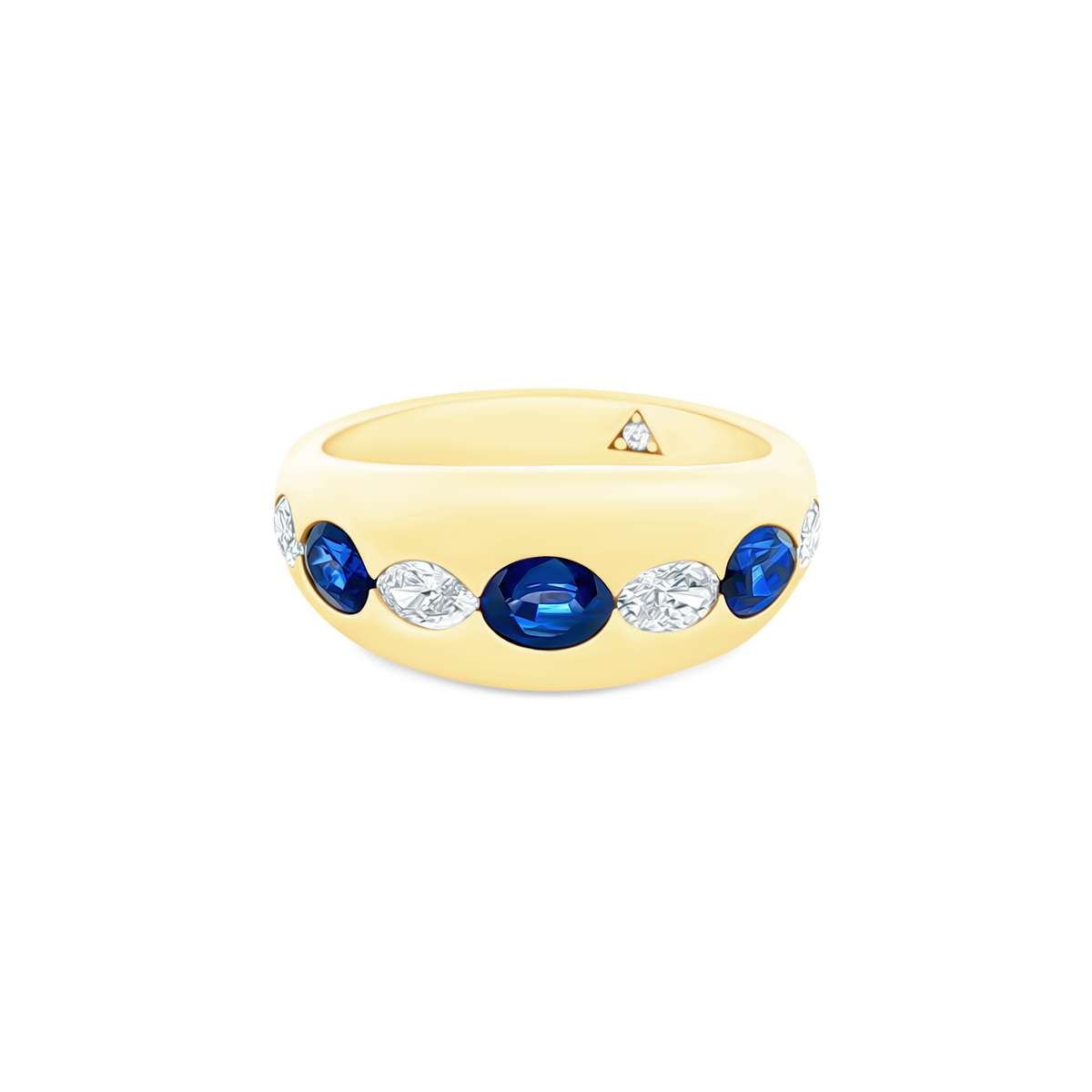 .50ct 18k Yellow Gold Diamond and Sapphire Ring - SKU 200-1784