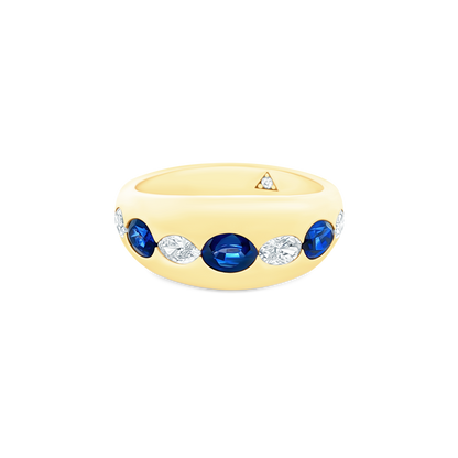 .50ct 18k Yellow Gold Diamond and Sapphire Ring - SKU 200-1784