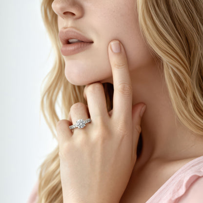 Precision Set Round Cut Diamond Engagement Ring — photo 2 of 3