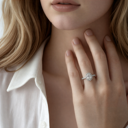 Verragio Oval Halo Diamond Engagement Ring — photo 2 of 3