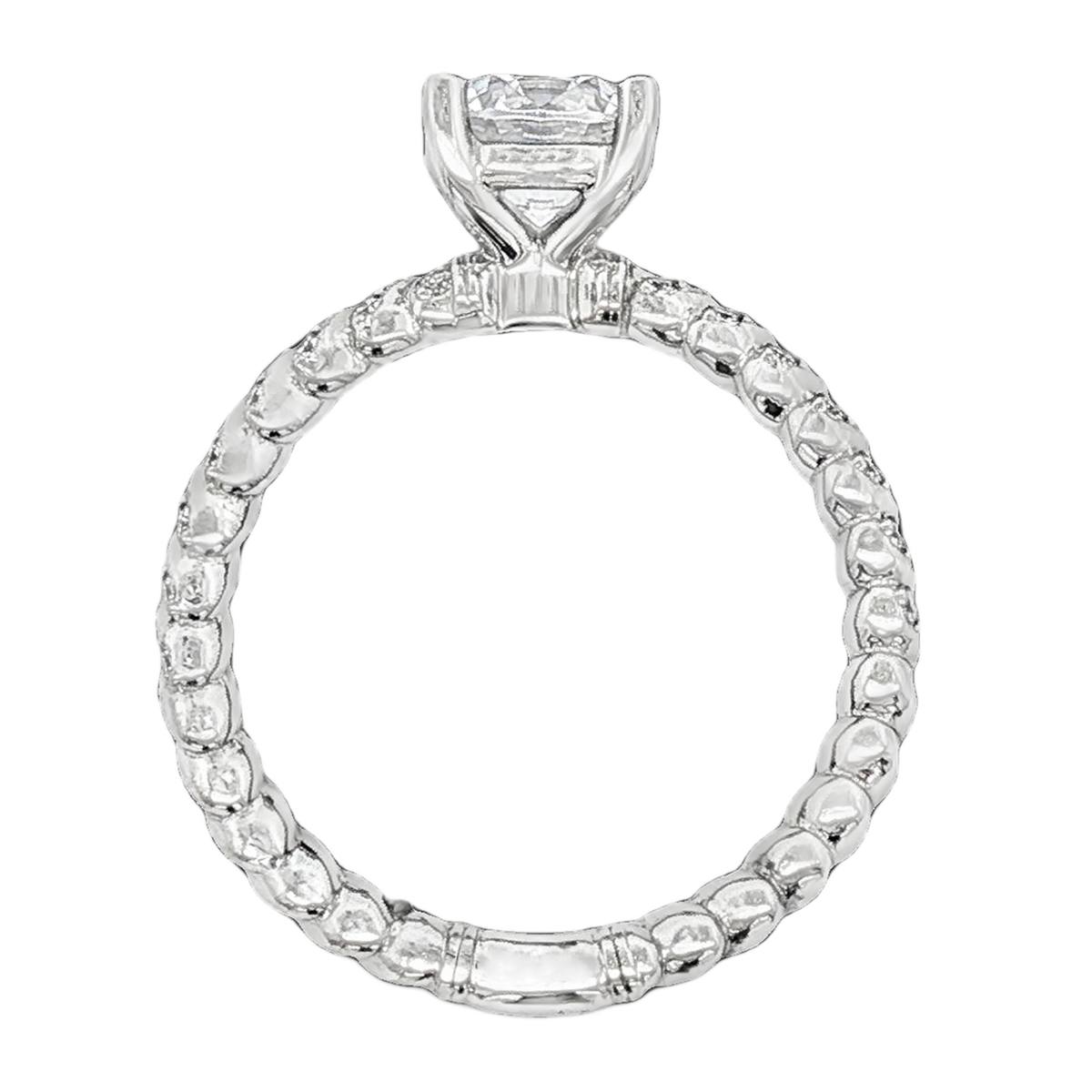 Precision Set Round Diamond Pave Engagement Ring — photo 3 of 3