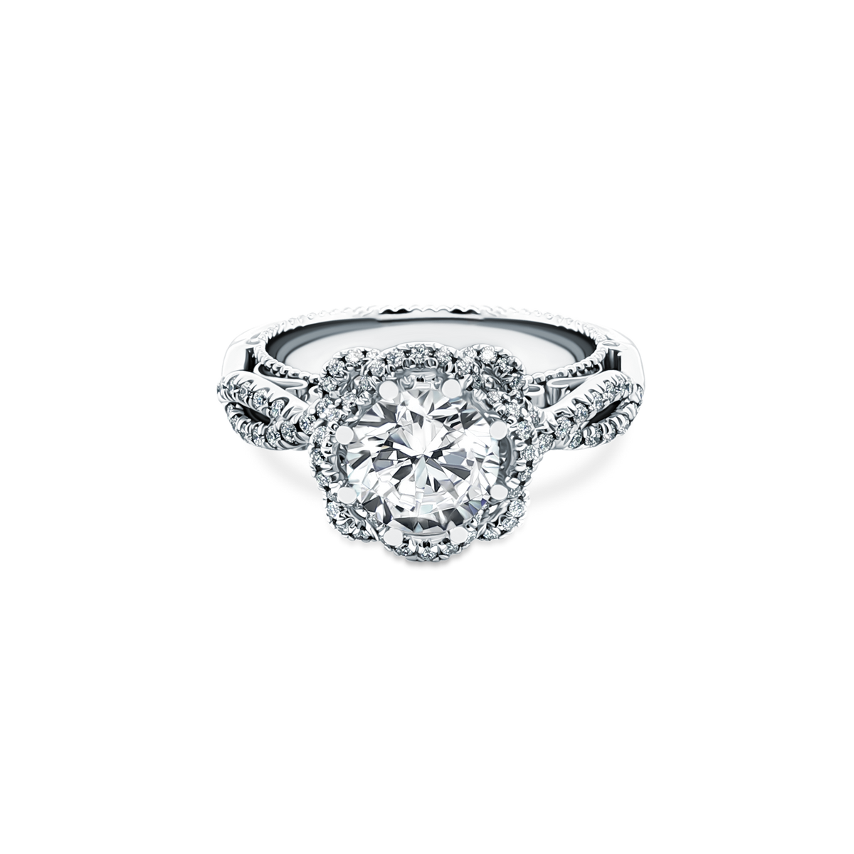 Verragio Round Halo Diamond Engagement Ring — photo 1 of 3