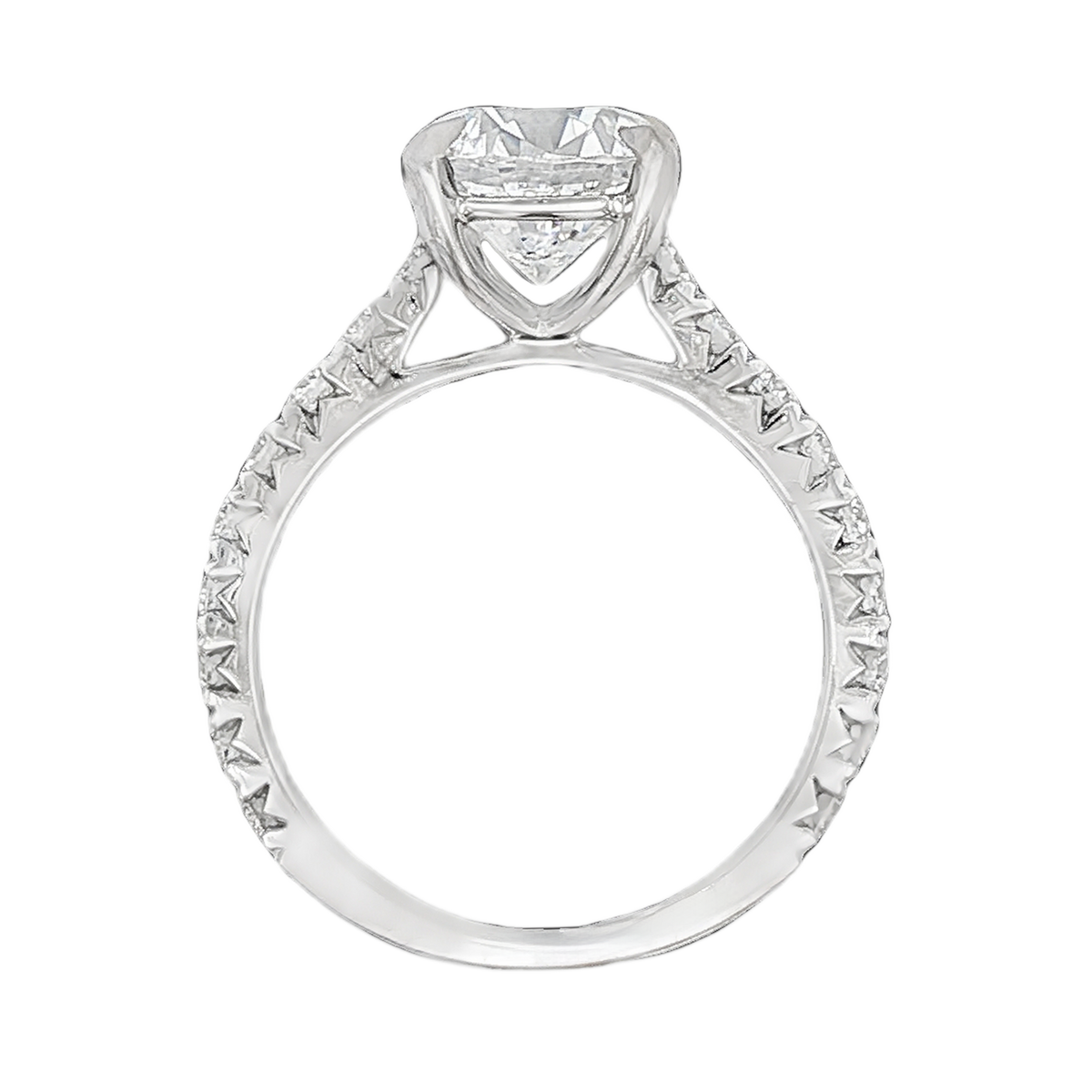 Signature Round Diamond Pave Engagement Ring — photo 3 of 3