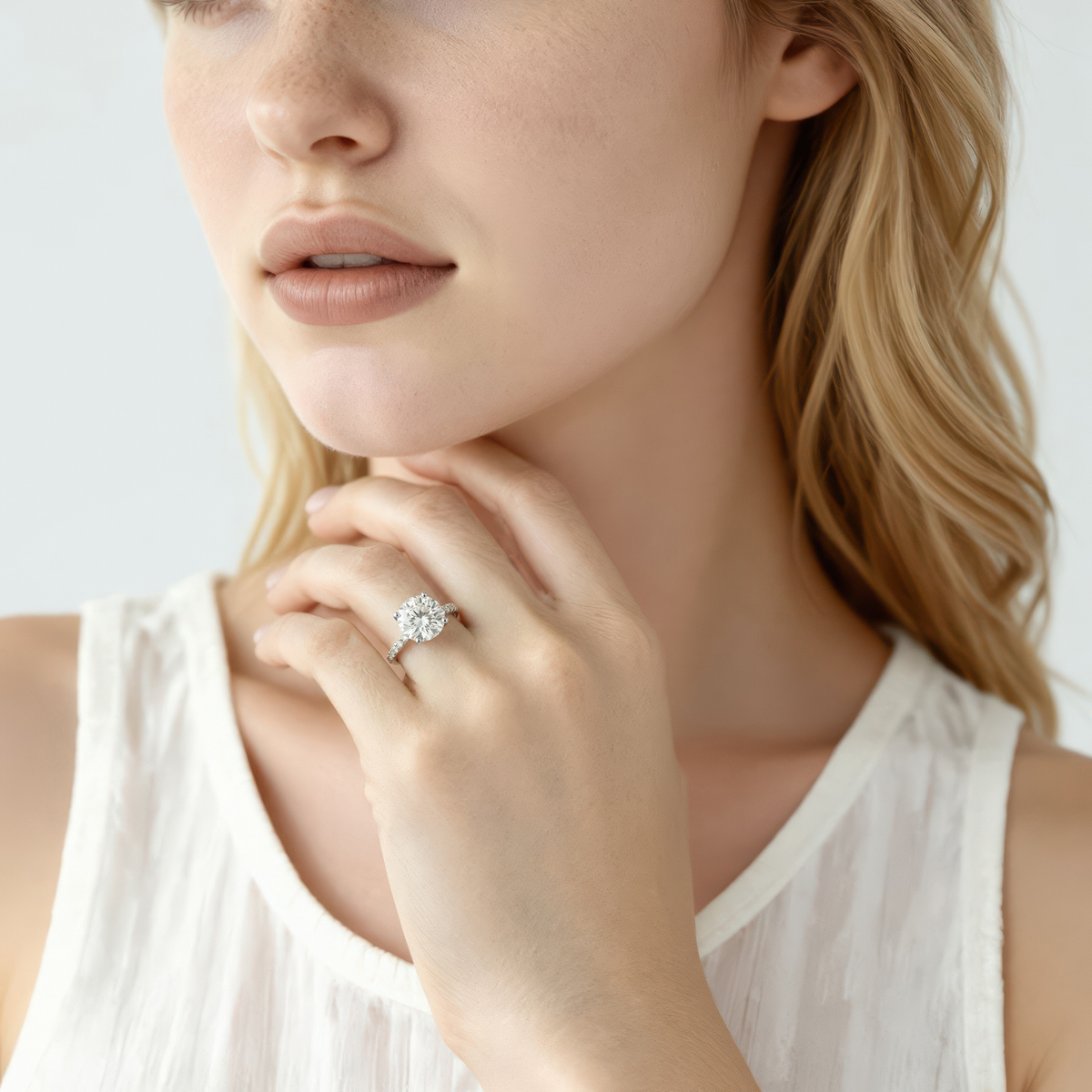 Signature Round Diamond Pave Engagement Ring — photo 2 of 3