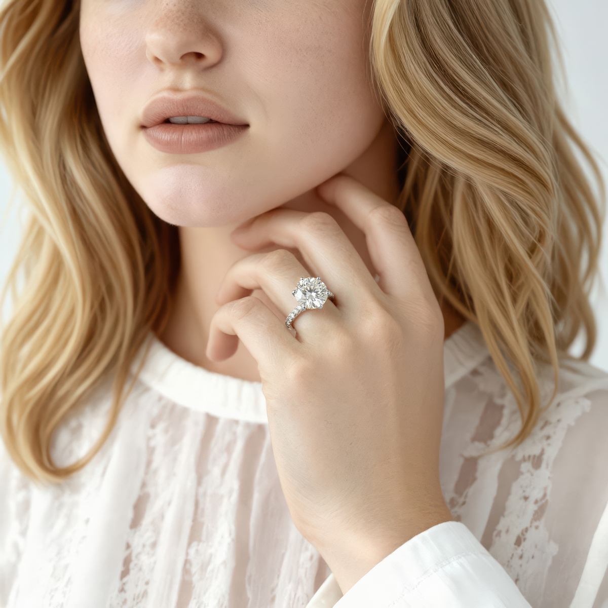 Signature Round Diamond Pave Engagement Ring — photo 2 of 3