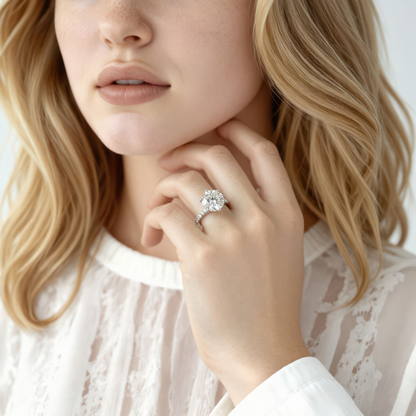 Signature Round Diamond Pave Engagement Ring — photo 2 of 3