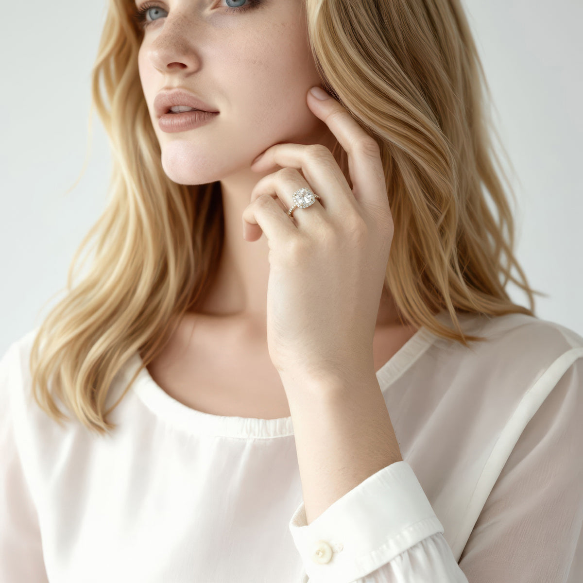 Signature Cushion Halo Diamond Engagement Ring — photo 2 of 3