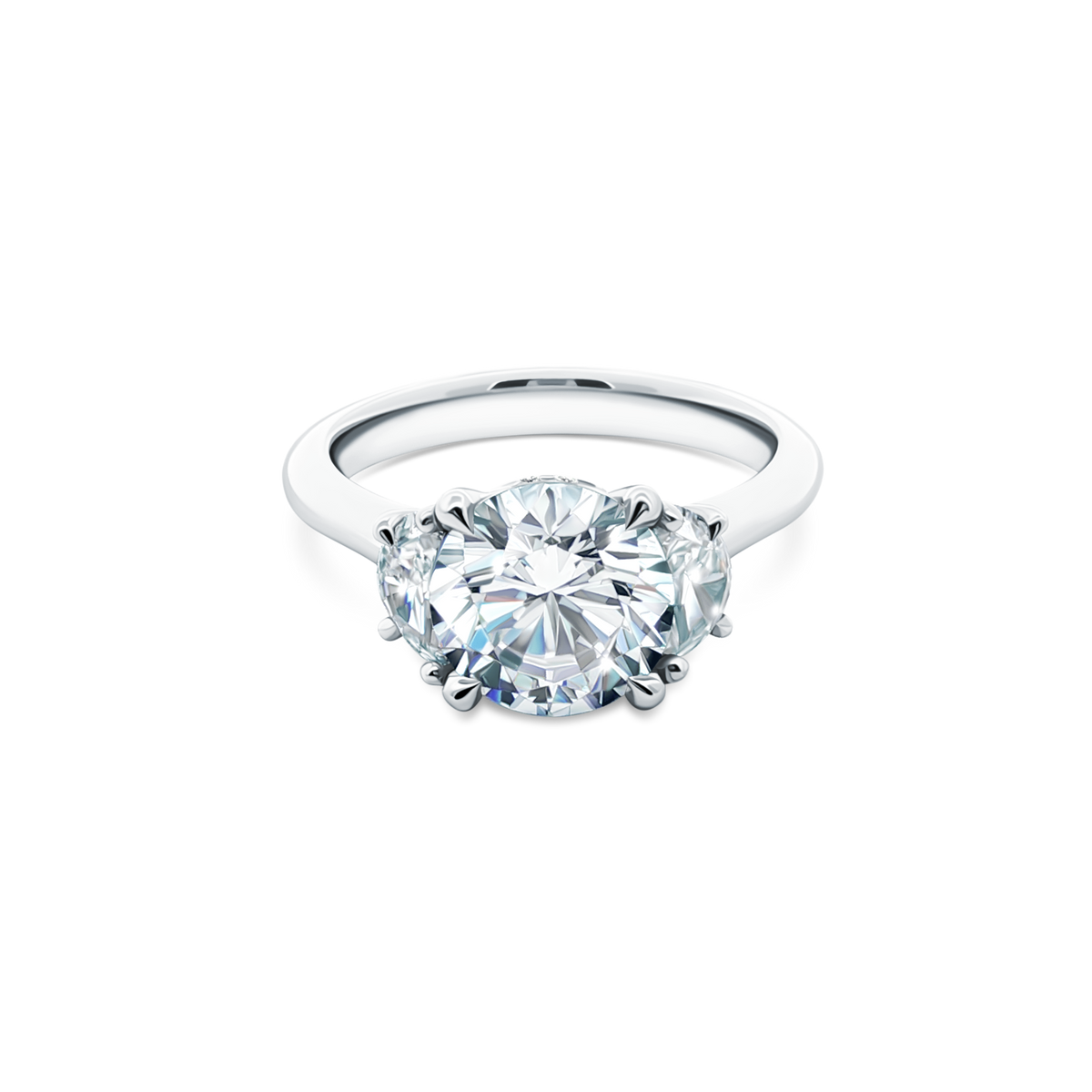 Tacori Three Stone Half Moon Diamond Engagement Ring — photo 1 of 3