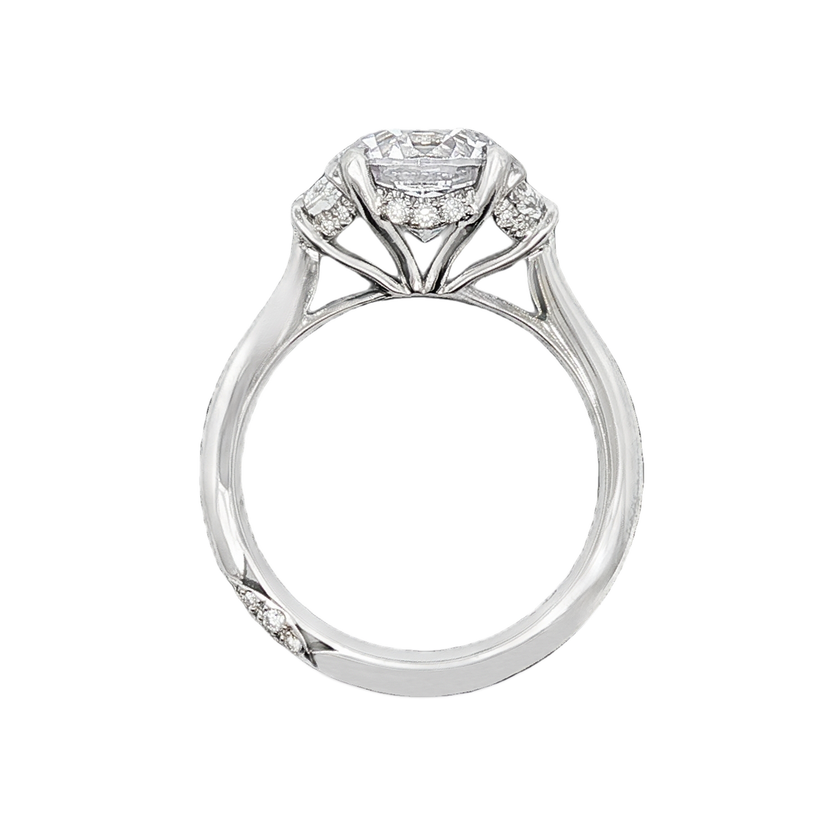 Tacori Three Stone Half Moon Diamond Engagement Ring — photo 3 of 3