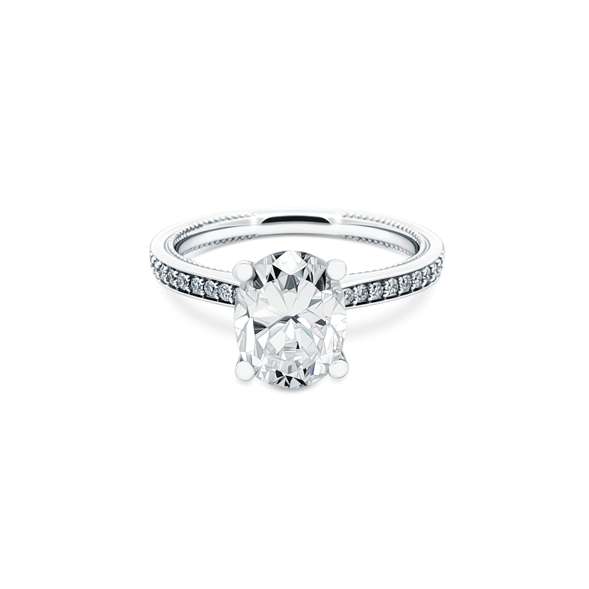 Verragio Oval Diamond Channel Set Engagement Ring — photo 1 of 3