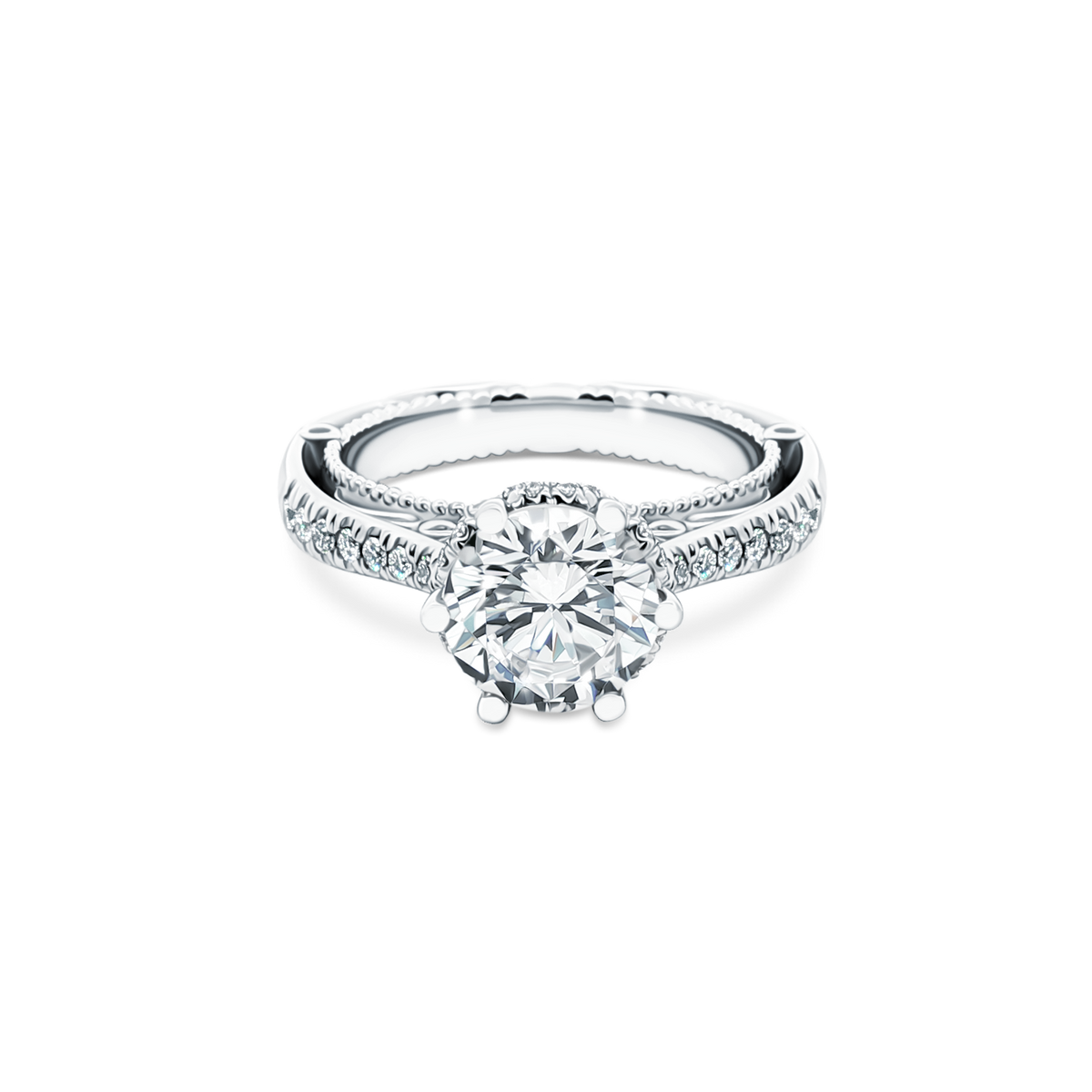 Verragio Round Diamond Pave Engagement Ring — photo 1 of 3