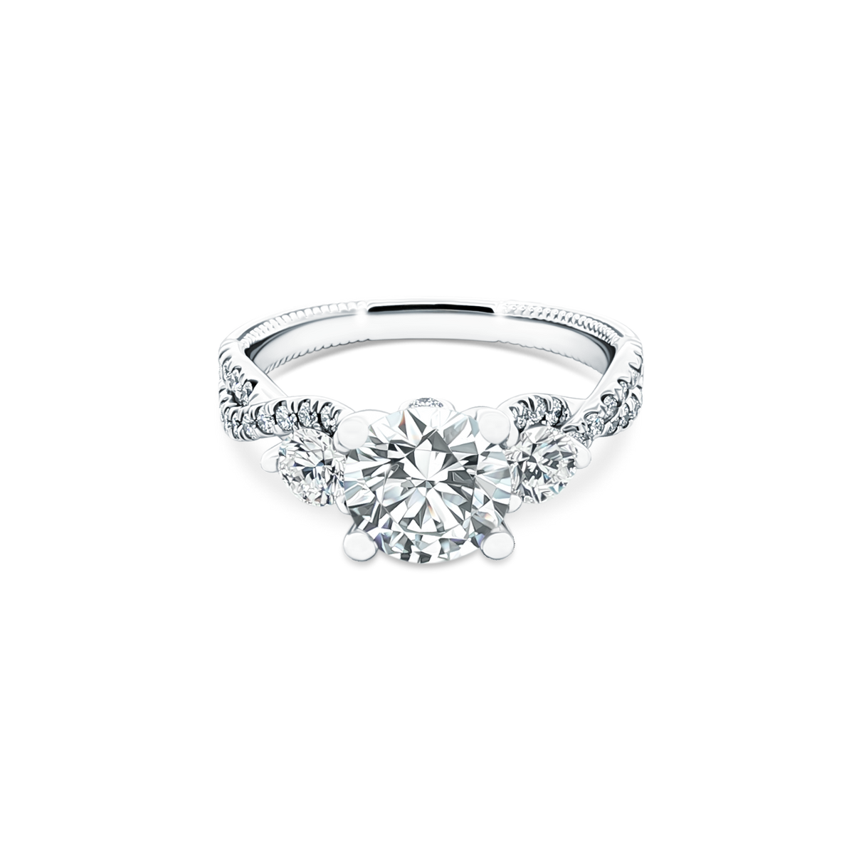 Verragio Three Stone Diamond Engagement Ring — photo 1 of 3