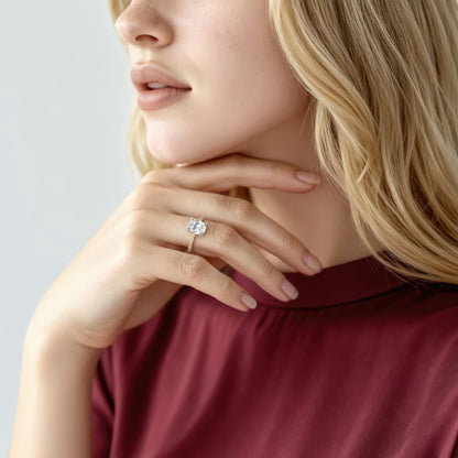 Precision Set Oval Diamond Pave Engagement Ring — photo 2 of 3