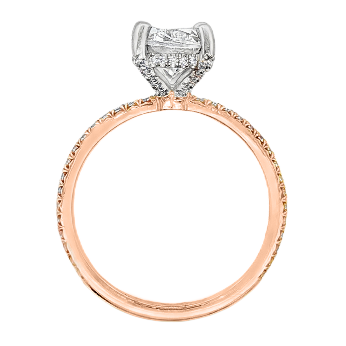 Precision Set Oval Diamond Pave Engagement Ring — photo 3 of 3