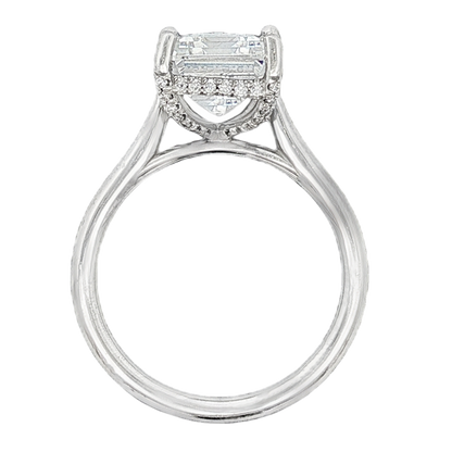 Precision Set Emerald Solitaire Diamond Engagement Ring — photo 3 of 3