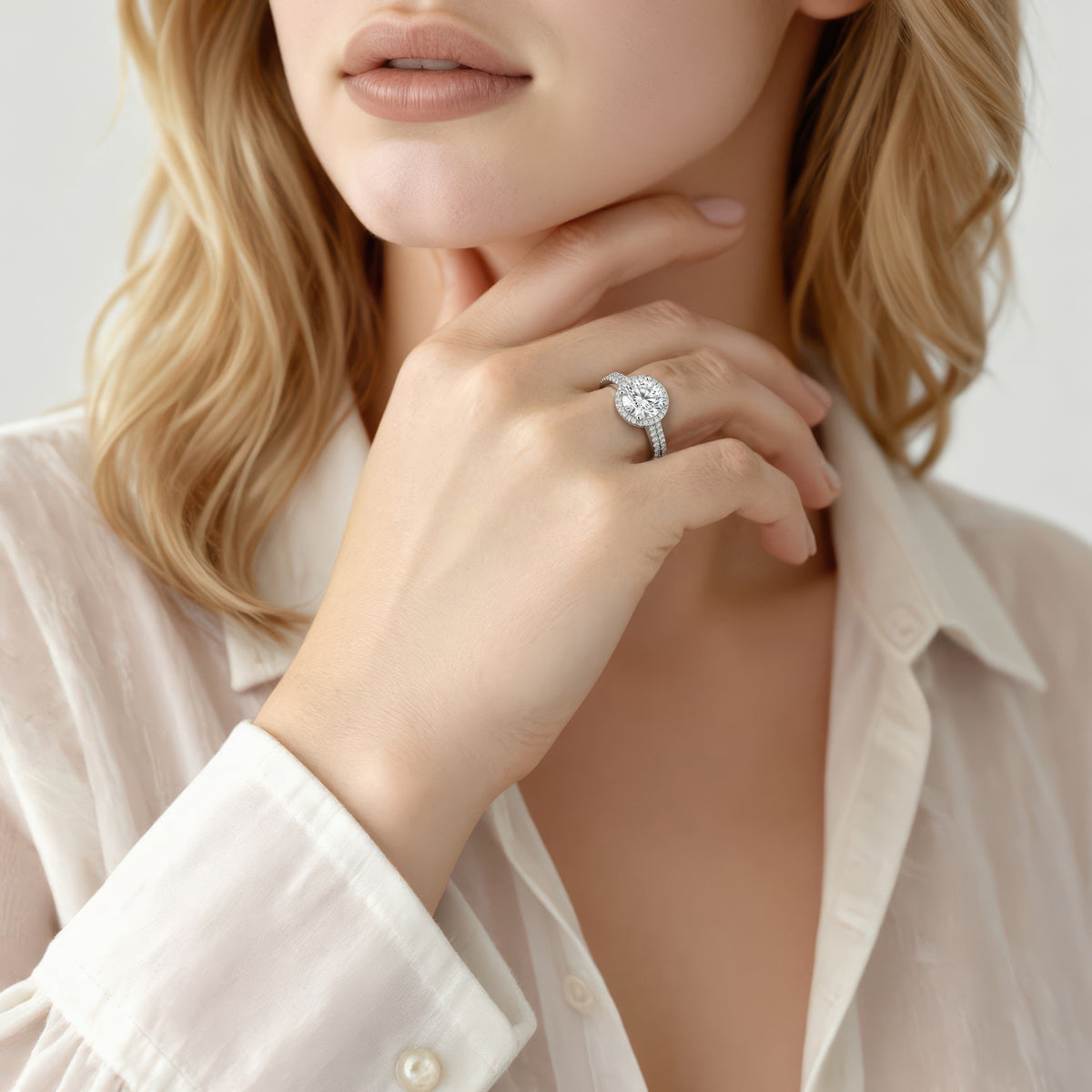 Fana Halo Diamond Engagement Ring — photo 2 of 3
