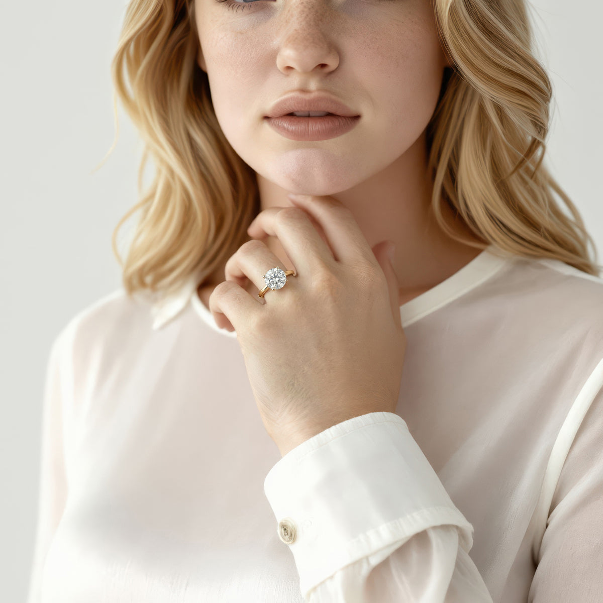 Signature Round Solitaire Diamond Engagement Ring — photo 2 of 3