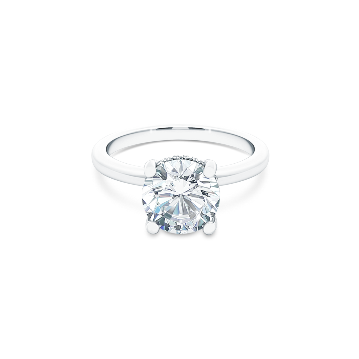 Precision Set Round Solitaire Diamond Engagement Ring — photo 1 of 3